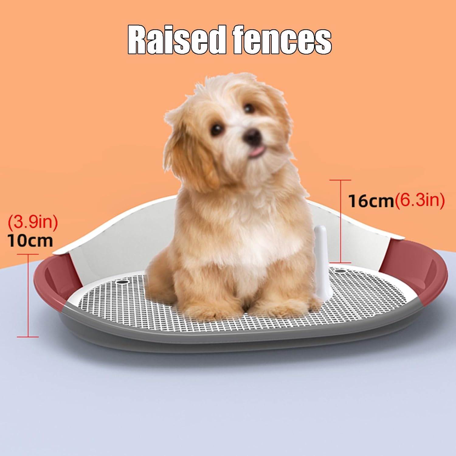 57x42x16centimetre/22.4x16.5x6.7" Portable Dog Potty Dog Toilet Training Tray Urinal with Urinal Riser Pet Potty with Grate Raised Wall Panels Removable Design for Puppies Spot Pottying(Brown)