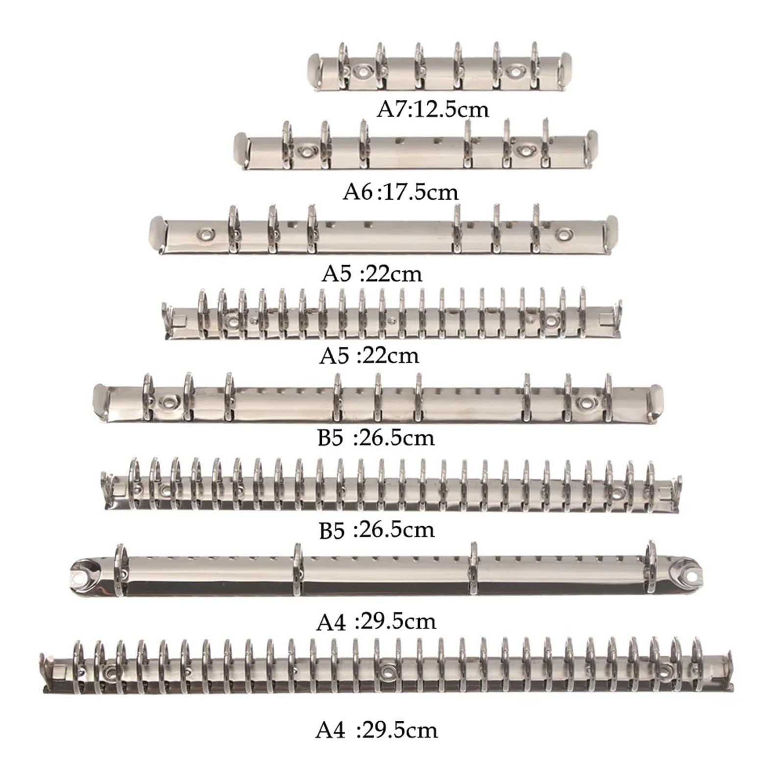 Dorsetti per rilegatura a fogli mobili, Clip for raccoglitore ad anelli a spirale a fogli mobili da 10 pezzi, dimensioni multiple