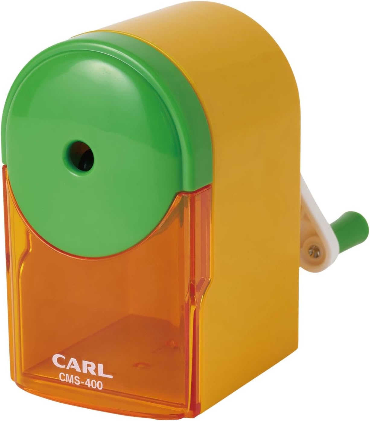 Carl Office Equipment, Flag, Yellow, Tabletop Manual Pencil Sharpener, with Breakage Lead Remover Function, Domestic Brand CMS-400-Y