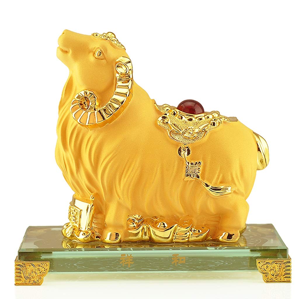 Posąg Buddy Feng shui ozdoby domowe Dekoracje przyciągają bogactwo i powodzenia Złota żywica Feng Shui Statua Chiński Zodiak Zwierząt Animal Wealth Dobrobyt Statua Dekoracja Feng Shui