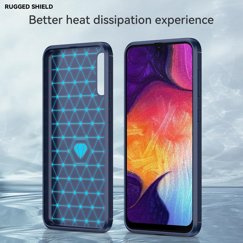 Image of Hybrid Carbon Fiber Back Case for Samsung Galaxy A50 / A50S / A30S (Blue)