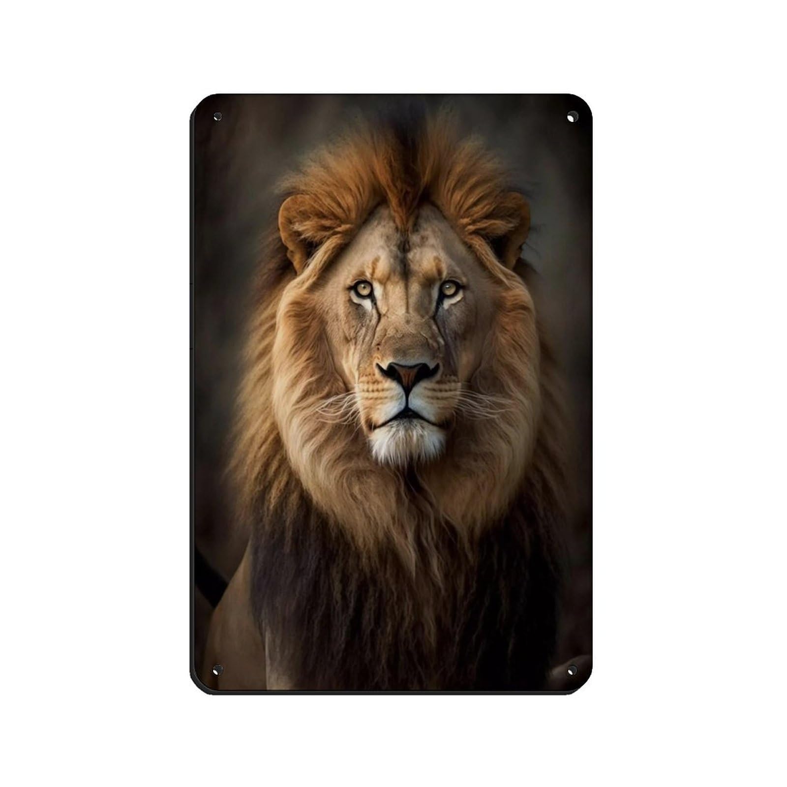 Lxwnze Men's 20L X 30W Cm Majestic Sovereignty-Majestic Lion（1） Tin Sign Vintage Metal Pub Club Cafe Bar Home Wall Art Decoration Poster Retro 8X12inch(20X30cm)