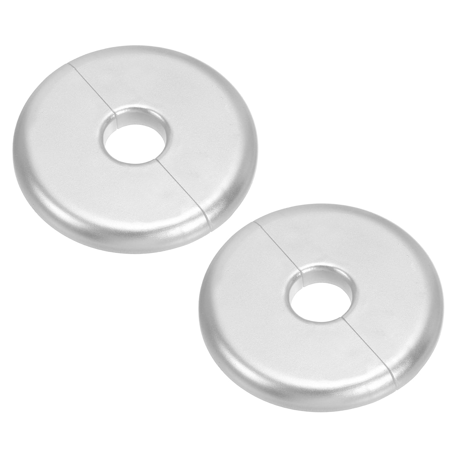 sourcing map 2Pcs Wall Split Flange, ABS Self-Adhesive Escutcheon Plate for 16.5mm/0.6" Diameter, Water Pipe Cover for Kitchen Toilet Faucet Decoration, Silver