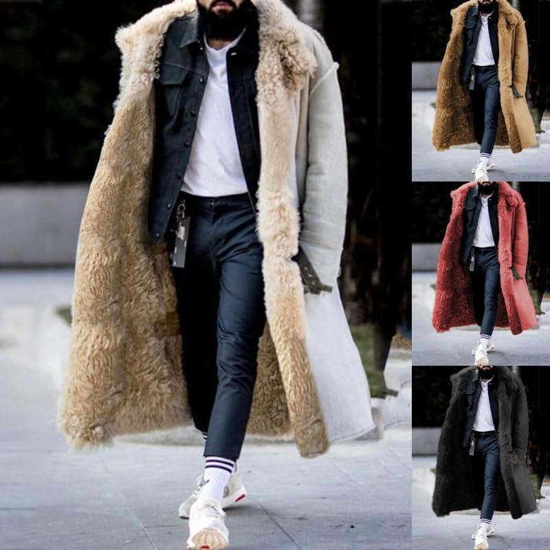 ジャケット・アウター Louren volume shaggy long coat Amazon.com: YCHUNHUI Mens Sherpa Lined Long Jacket Mens