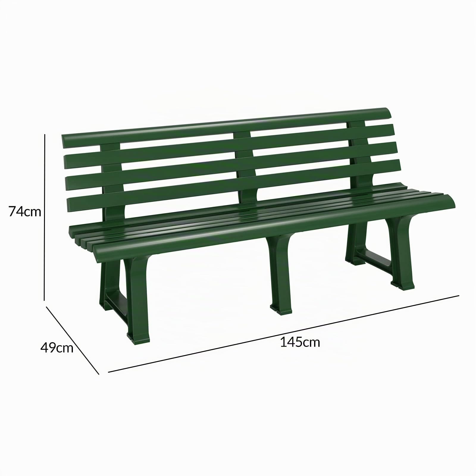 Casaria Panchina da Giardino Orchidea Resistente Carico Max 240kg 145x49x74cm 3 Posti Panca da Esterno Mobili Outdoor