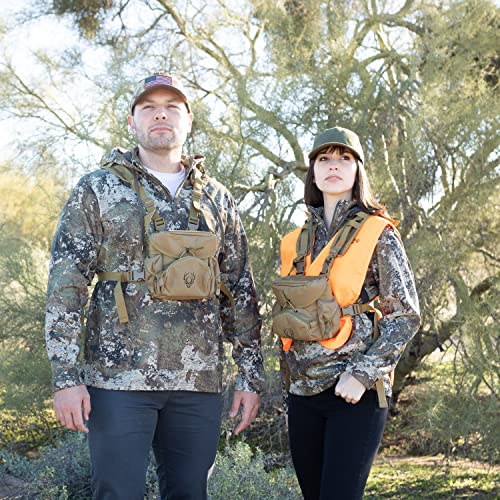 Boundless Performance Binocular Harness Chest Pack - Our Bino Harness Case Is Great For Hunting, Hiking, And Shooting - Bino Straps Secure Your Binoculars - Holds Rangefinders, Bullets, Gear - Coyote #TOP1