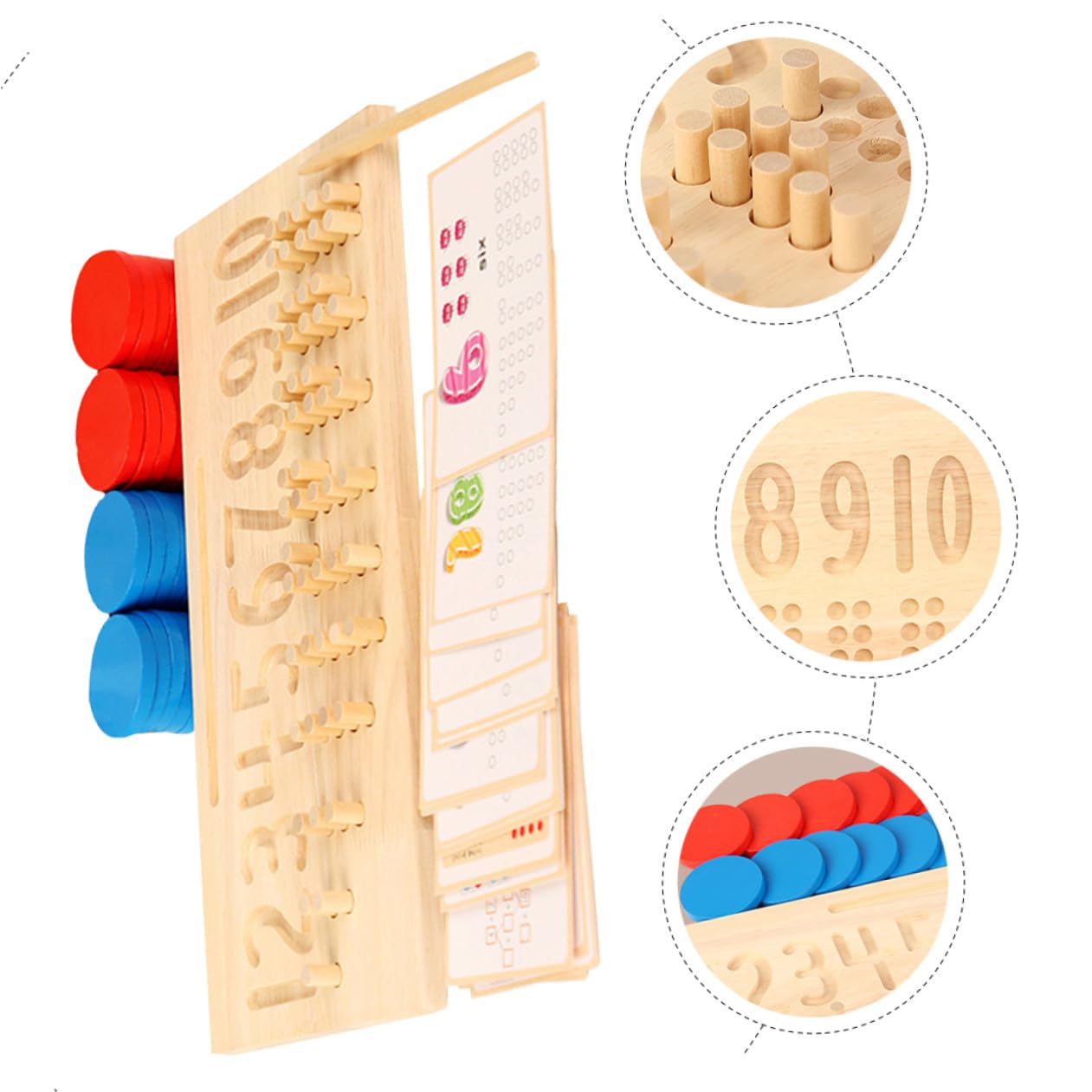 Juguete Educativo de Madera Números Cóncavos y Convexos para Preescolar, Tablero de Trazado Colorido para Niños, Desarrollo Cognitivo y Aprendizaje Matemático, Juego Didáctico
