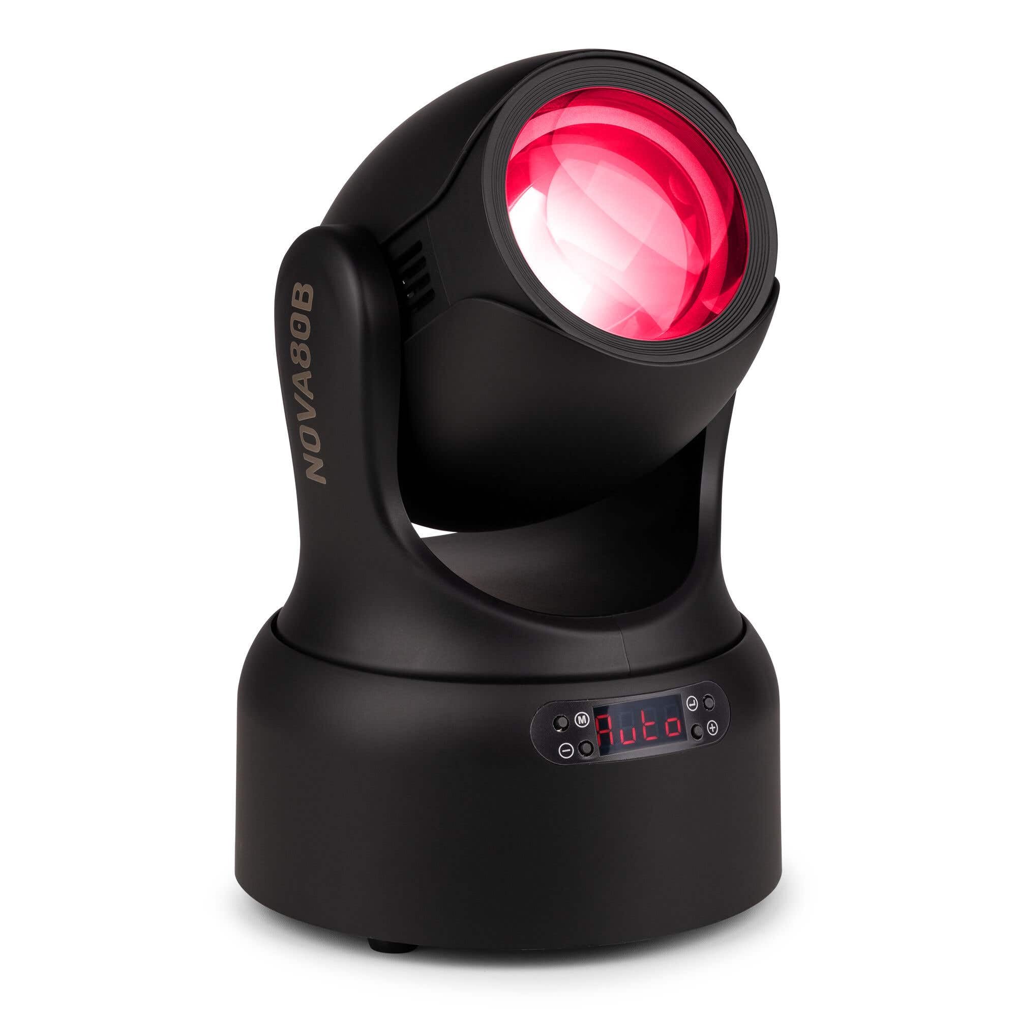 BeamZ NOVA80B Cabeza móvil Beam LED 80W DMX, color negro | Rueda de gobos y colores, prisma de 18 facetas, estrobo regulable, modos automático y maestro/esclavo