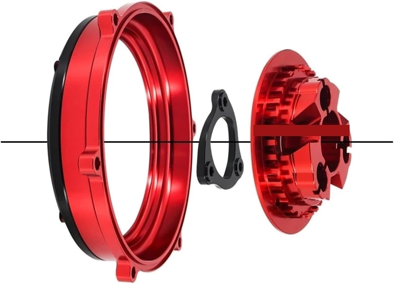 Clear Clutch Cover Compatible with Ducati Panigale V4 V4s v 4 Speciale 2021 Engine Racing Spring Retainer R Protection Guard Pressure Plate(Red Black)