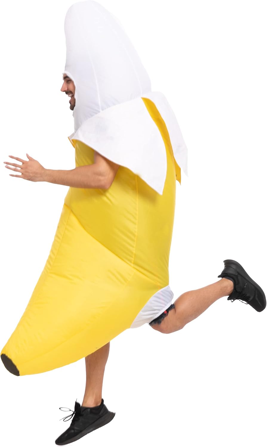 Spooktacular Creations Banana Inflatable Costume for Adult, Full-Body Air Blow Up Costumes, Funny Banana Costume for Halloween Costume Parties(Up to 8ft) - Image 6