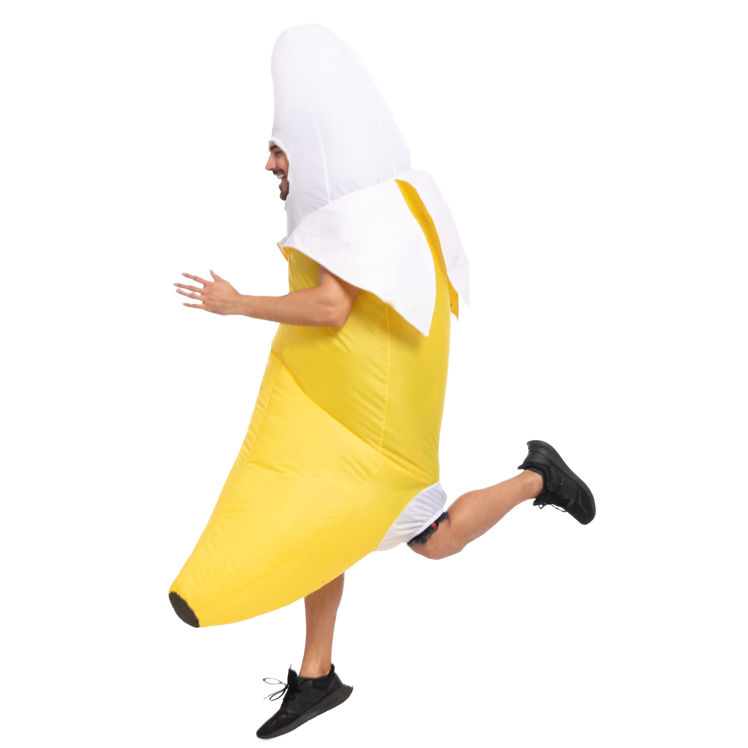 Spooktacular Creations Disfraz Inflable de Plátano para Adultos Disfraces de Aire de Cuerpo Completo Disfraz de Plátano Divertido para Fiestas de Disfraces de Halloween
