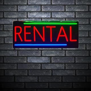 Rental Neon Sign for Business, LED Neon Sign for Rental Agency 12V Power Supply Neon Light Sign for Rental Agency Store Storefront Window Décor. 19” x 7.9”