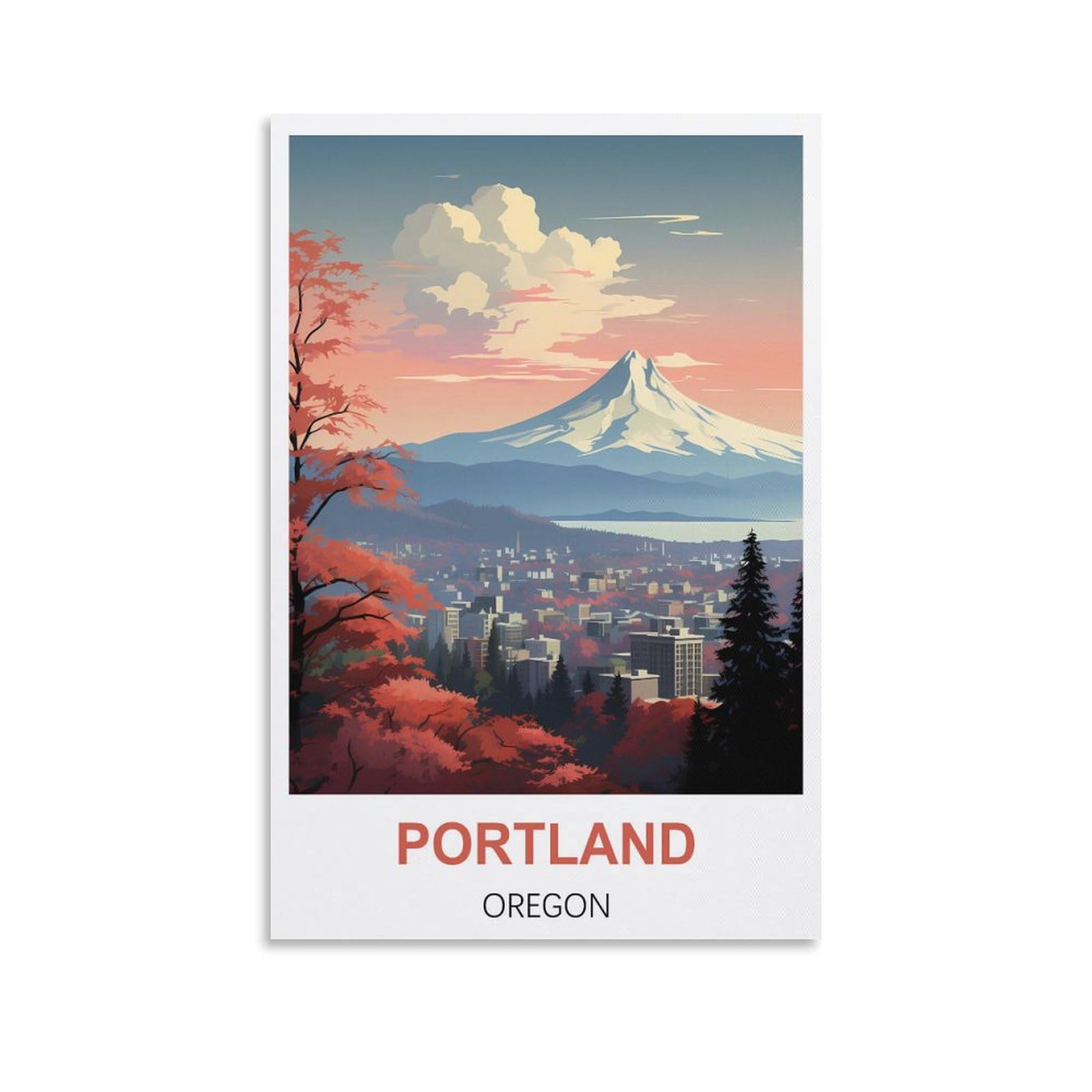 EZMLFA 5D Diamond Painting Kits for Adults,Portland Oregon Diamond Art Kits for Beginners,Full Drill Diamonds Gem Art for Home Wall Decor Gift 30x40cm