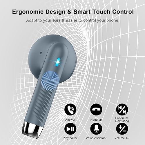 Miniatura 6 de Auriculares inalámbricos, auriculares Bluetooth 5.4 intrauditivos con micrófono con cancelación de ruido, auriculares Bluetooth estéreo graves,