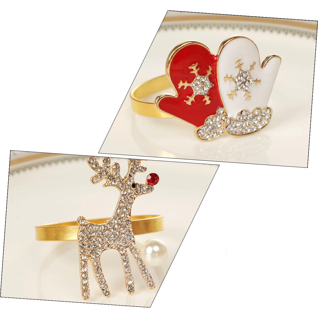 TOPBATHY 3 Sätze Weihnachtsserviettenschnalle Christmas Decorations Table Weihnachtsdeko Schreibtisch Rentier Serviettenringe Weihnachten Serviettenhalter Party-servietten- 4 Stück * 3