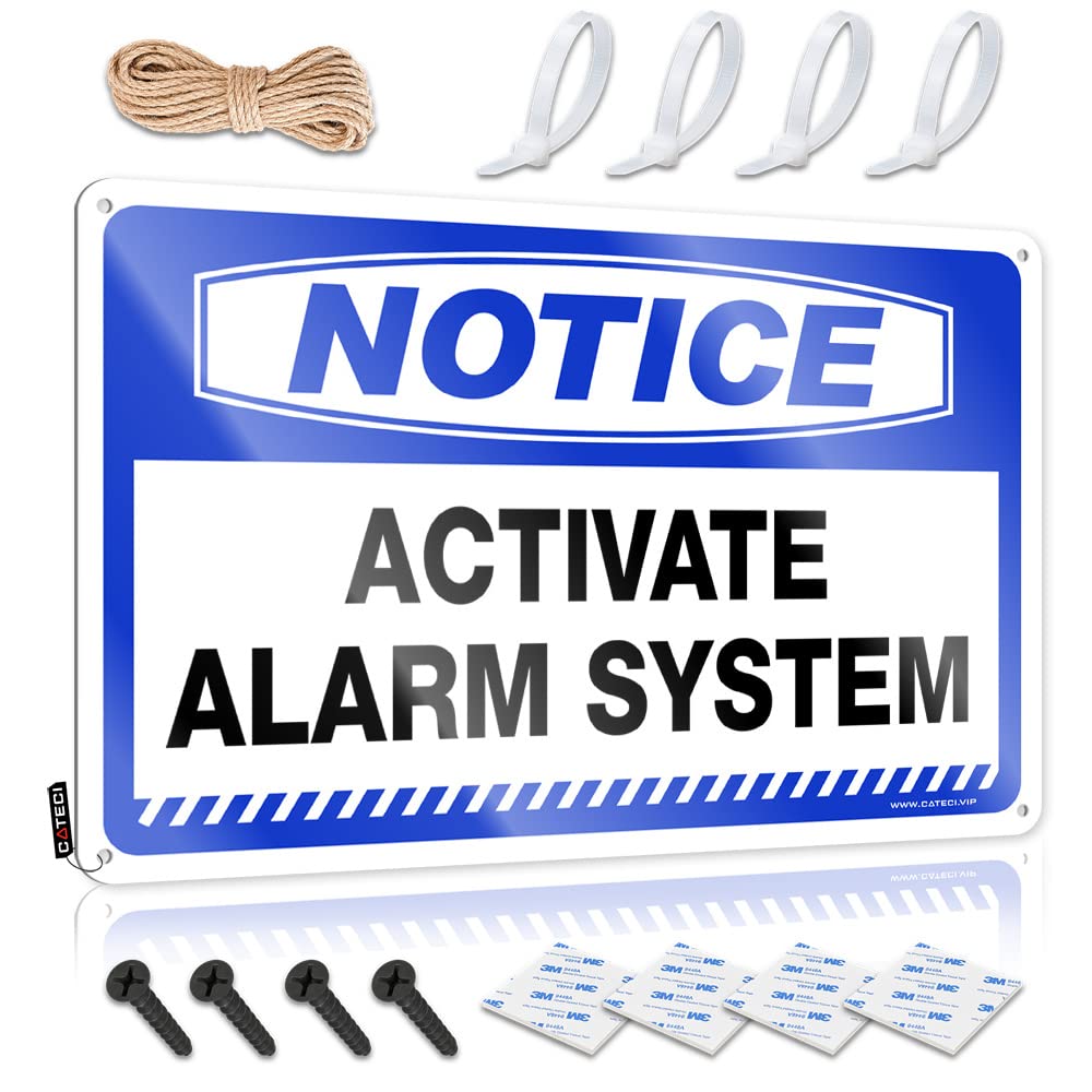 Wall Signs Notice Activate Alarm System Tin Sign Funny Patio Decor Beer Signs For Bar(30X40CM)