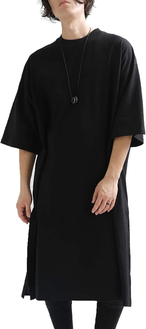 Amazon ミンソビ 無地tシャツ 半袖 ベーシックカットソー ロングカットソー レイヤードトップスベーシックインナー Free Black Tシャツ カットソー 通販