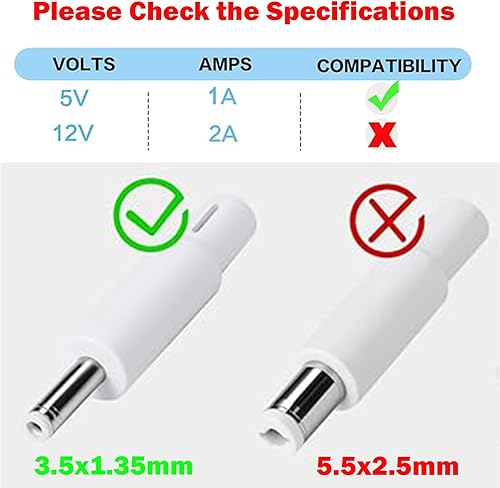 Miniatura 3 de Cable de alimentación de 5 V para máquina de sonido de bebé, luz nocturna, entrenador de sueño, adaptador de cable de alimentación de 5.9 pies