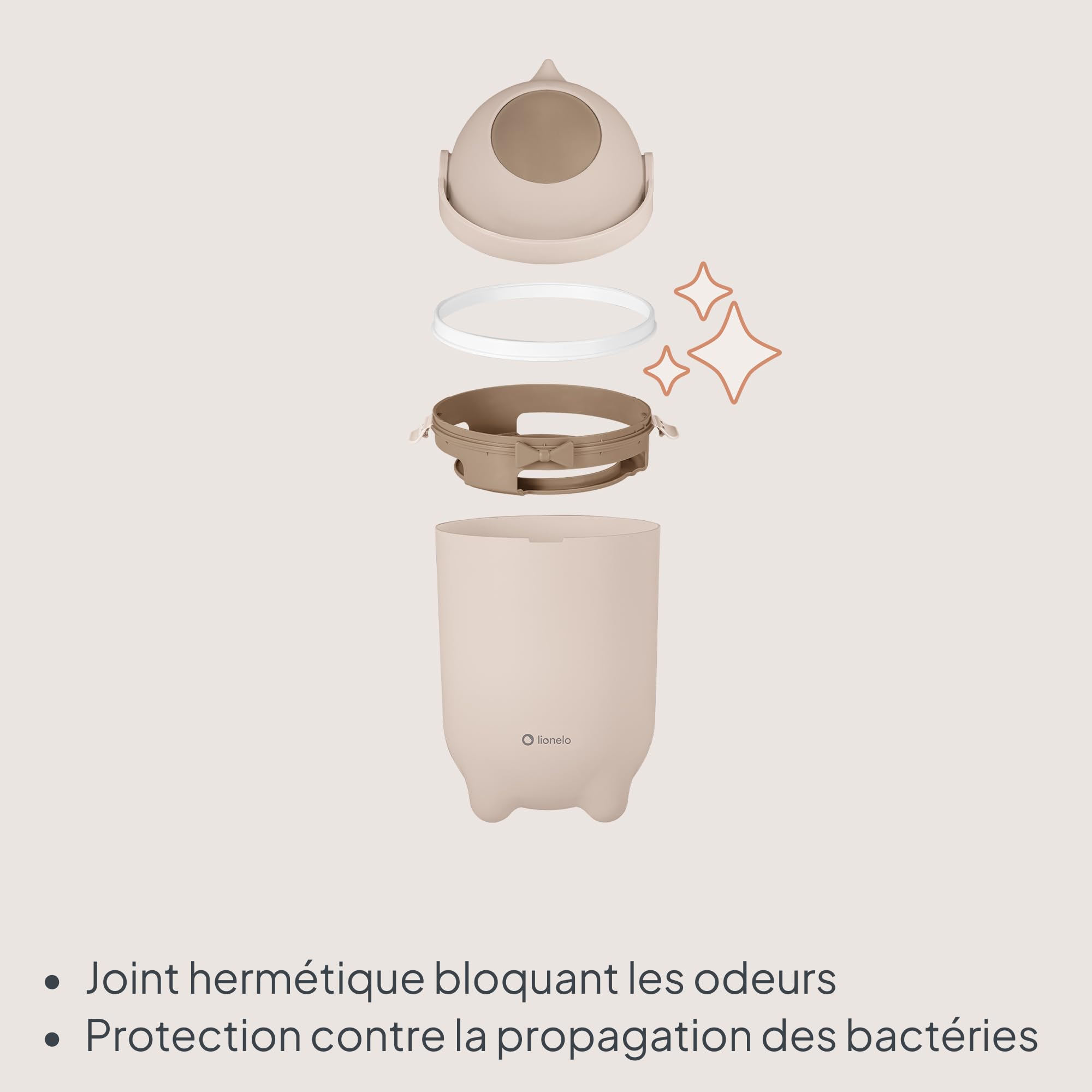Lionelo Purebin poubelle à couches anti-odeurs 10 L