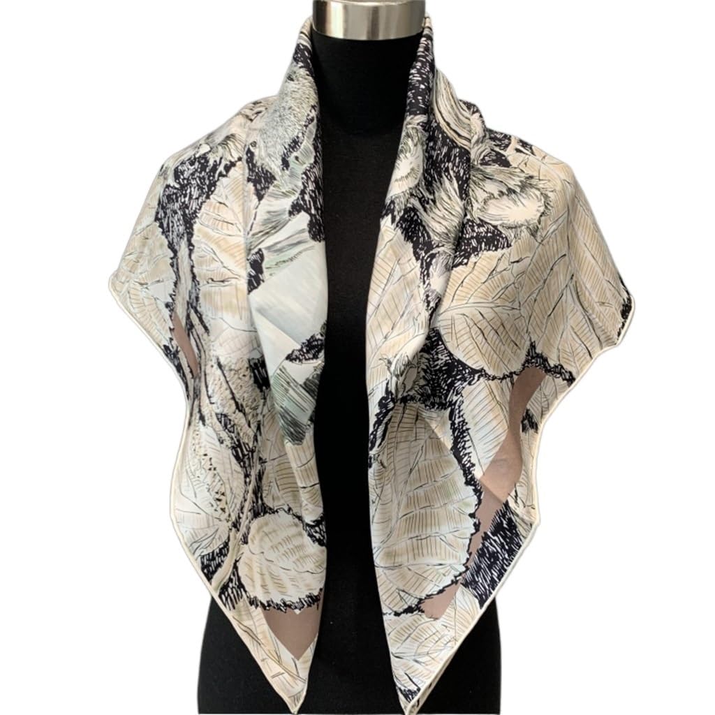 Foulards en Soie Petit Parfum Foulards carrés Foulards imprimés Recto-Verso Accessoire de Mode