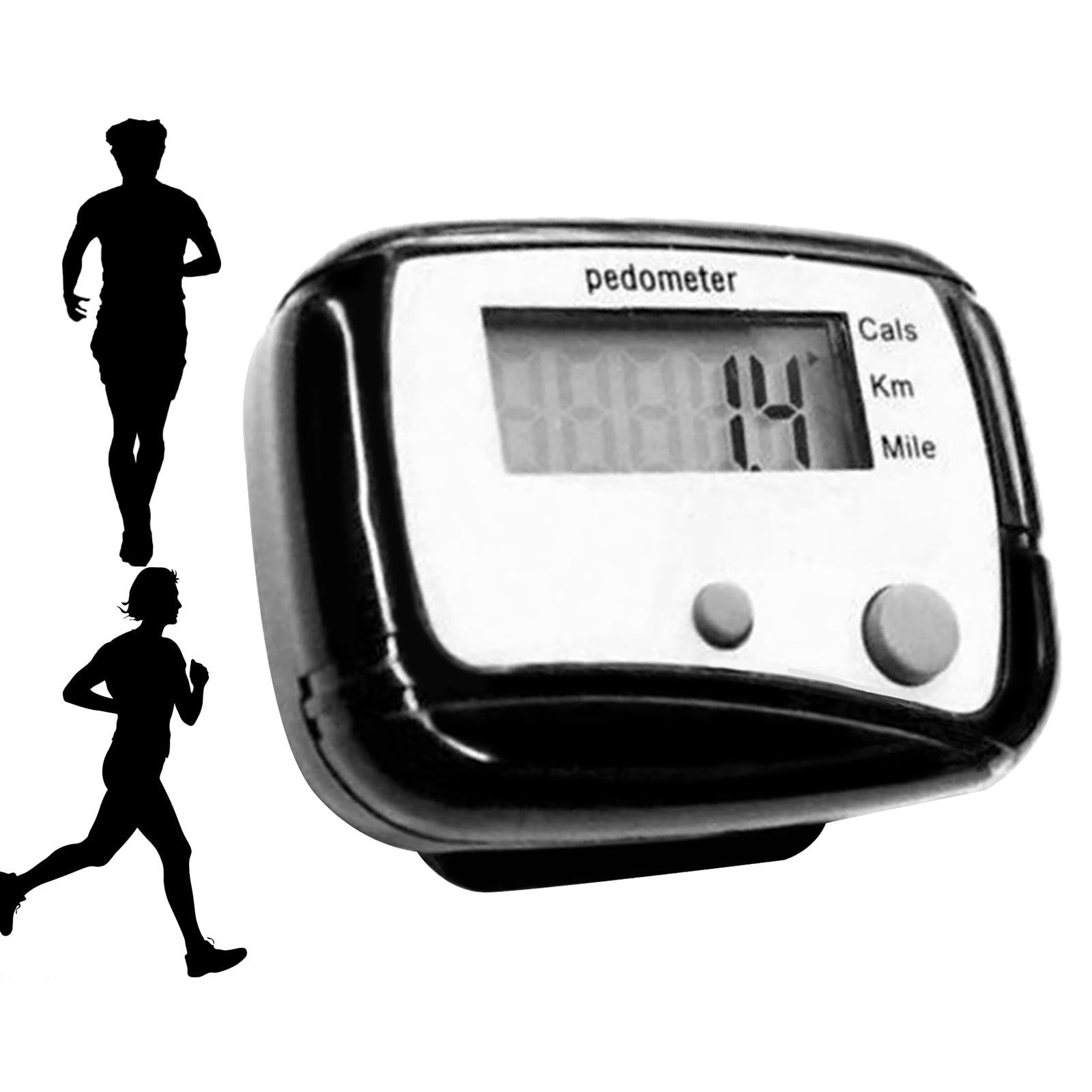 Pedometer for Walking Counters Clip on Calorie Distance Counting Walk Motion Portable Step for Men Women Outdoor Sports Hiking, Black