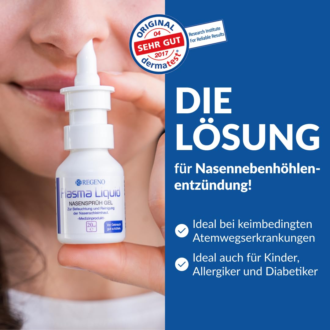Plasma Liquid Nasensprühgel 2x 20 ml + Lippenpflegestift - der Schutz gegen Viren - mit in Studien nachgewiesener Schutzwirkung - hilfreich bei Sinusitis, Pollenallergie + Infekten