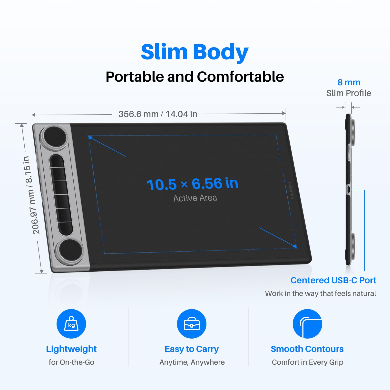 HUION Inspiroy Dial 2 V2 Bluetooth 5.0 Tableta de dibujo, PenTech 4.0
