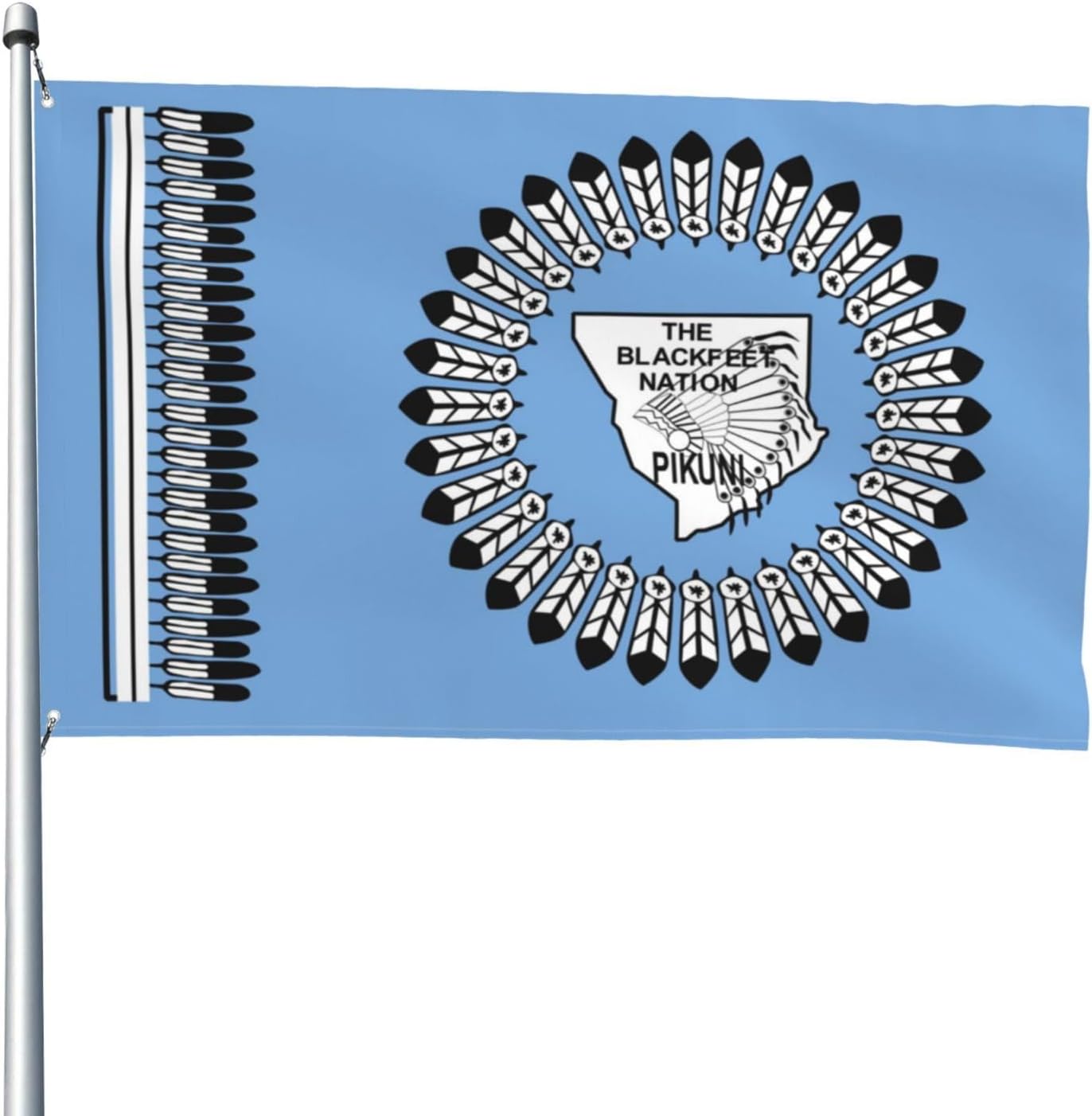 Black 4x6 Ft Blackfeet Nation Flag Heavy Duty Outdoor Decorative Banner Large Size Yard Flag