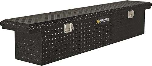 Miniatura 7 de Northern Tool - Caja de herramientas delgada de perfil bajo para camioneta, aluminio, negro brillante, pestillos de pala, 69 pulgadas x 12 pulgadas