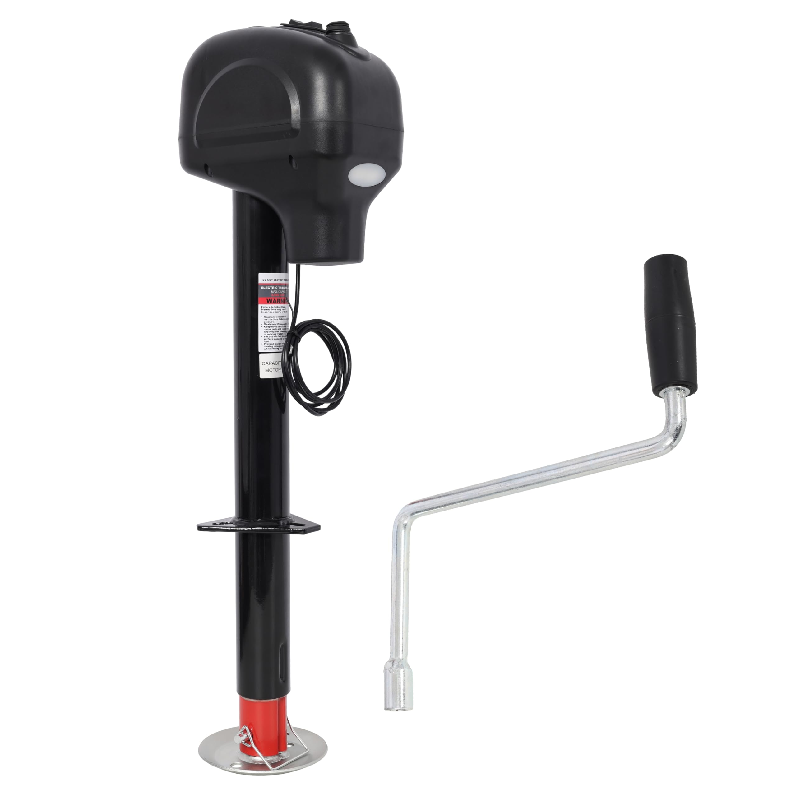 3500lbs Electric Power Tongue Jack, Heavy Duty Electric Trailer Jack with Waterproof Head Cover & LED Light for RV Trailer & Camper, 12V DC, 10