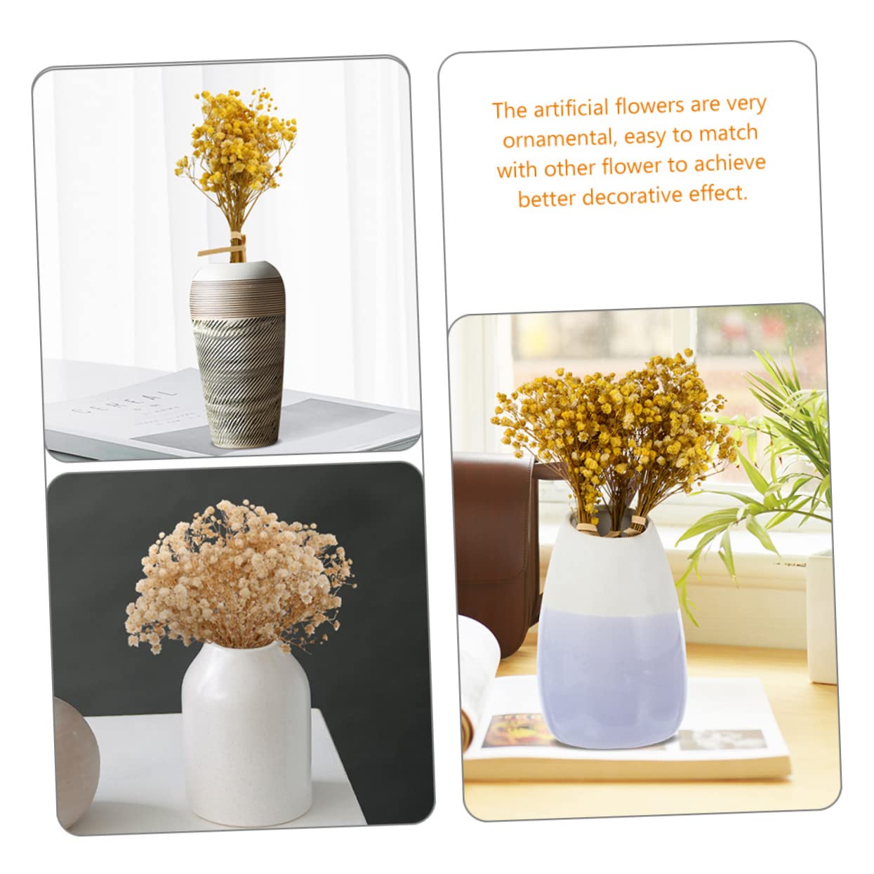 STOBAZA 30pièces Fleurs Séchées Gypsophile Artificielles Décoration De Mariage Et Maison Bouquet Dried Flowers pour Centre De Table Et Événements Spéciaux