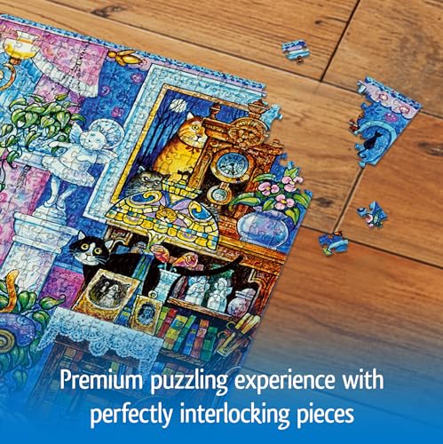 Wonder Forge Cats in The Blue Room 1000 Piece Jigsaw Puzzle for Adults | Unique, Perfectly-Fitting Pieces | Fun, Vibrant Imagery | Amazon Exclusive - Image 6