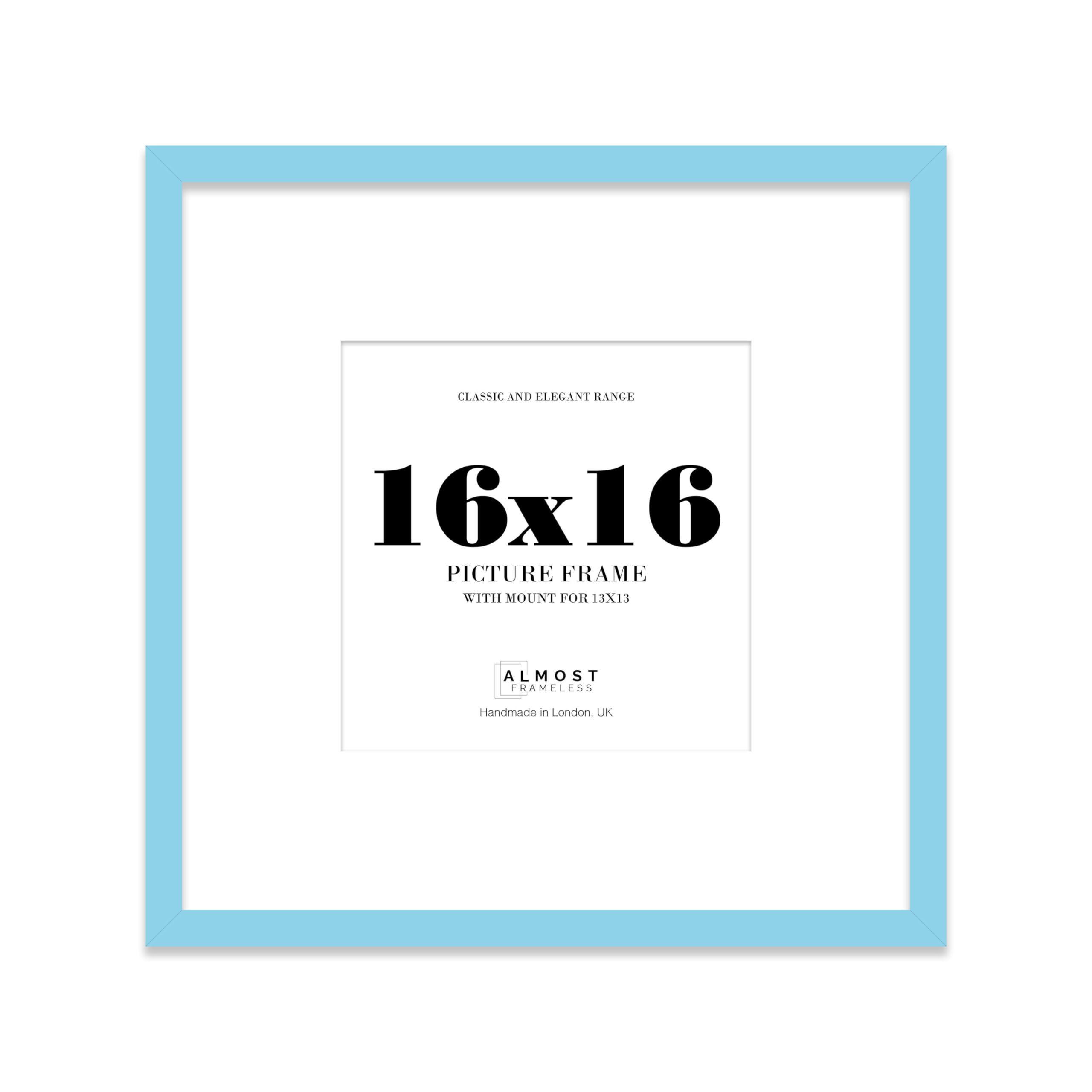 16X16" Light Blue Picture Frame16X16" Square Frame With 13X13" Mount For 16X16"/13X13" Pictures Moderrn Style Thin Edge1 Pack from B&Q