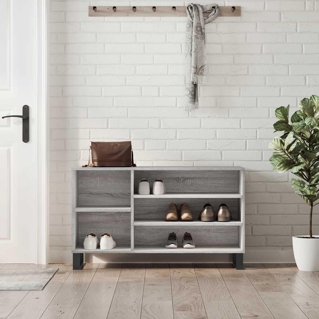 Armoire à chaussures gris Sonoma 102 x 36 x 60 cm avec pieds