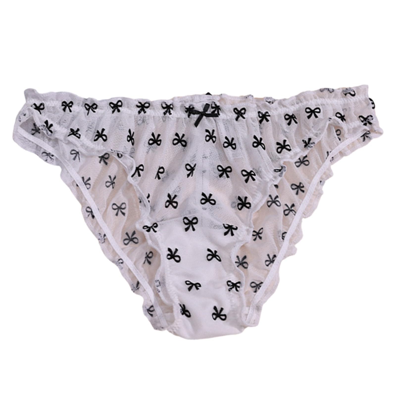 WILLBESTWomen Floral French Knickers High Waisted Bikini Briefs Ladies Soft and Stretchy Underwear T-Back Stretchy Soft Panties