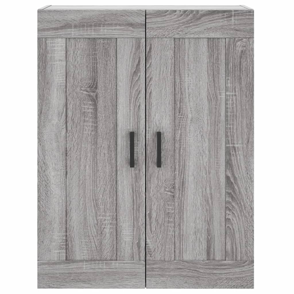 Wysoki kredens Sonoma szara sklejka wysoki kredens z żelaznymi drzwiami i nogami, eleganckie meble do przechowywania do organizacji domu 69,5 x 34 x 18