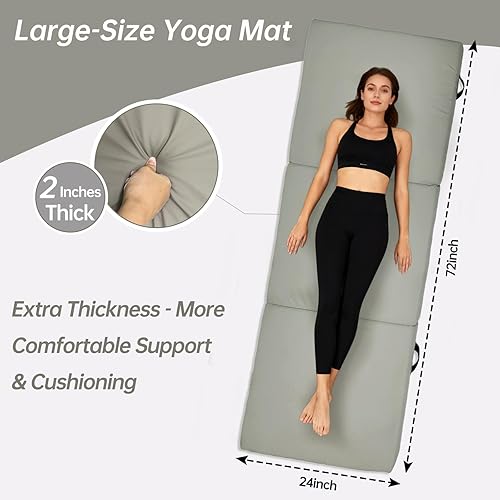 Miniatura 3 de Foldable Yoga Mat, 2 Inches Extra Thick Non-Slip Design Fitness Mats