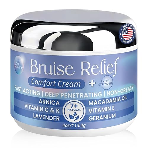 Crema para aliviar moretones con árnica y vitamina K - Fórmula extra fuerte para moretones, decoloración y piel fina - Hidratante de rápida