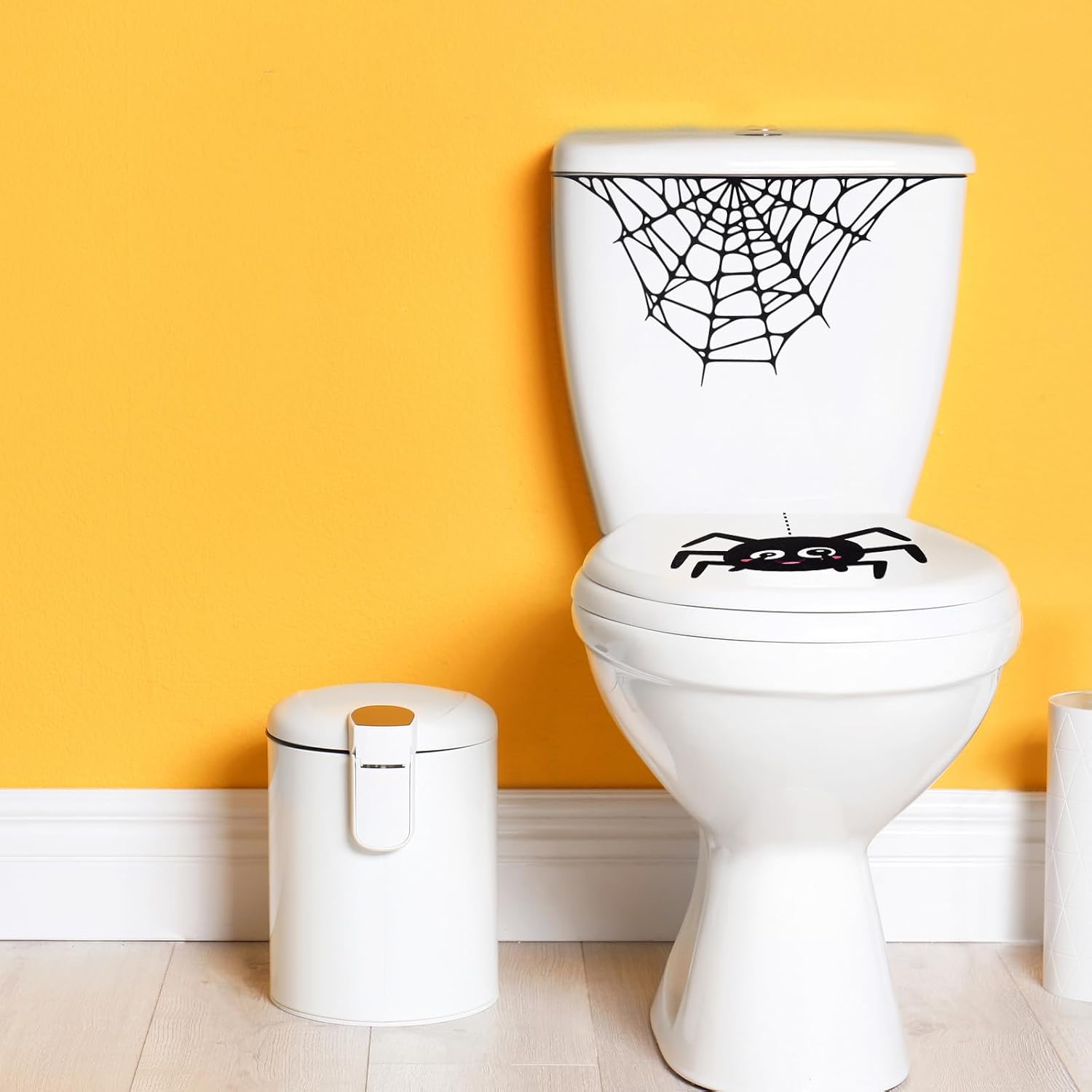 Epakh 6 Pcs Halloween Toilet Sticker Fall Turkey Spider Toilet Seat Sticker