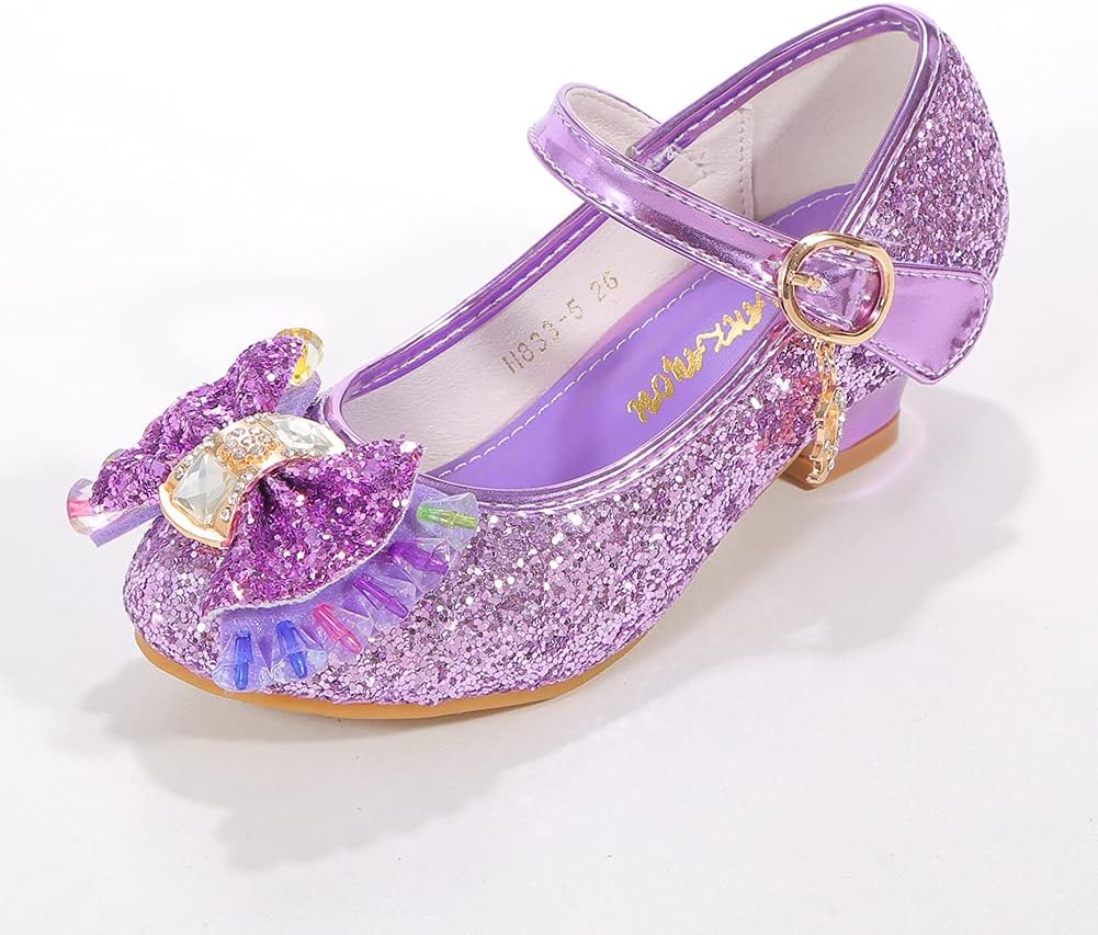 Girls Dress Shoes Adorable Sparkle Mary Jane Flats for Wedding Party