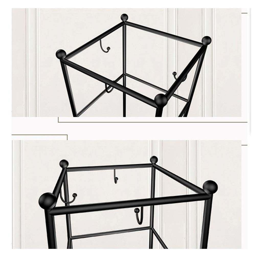 Nero Autoportante in Ferro Battuto Ombrello Cremagliera, Utilizzato for Lungo E Breve Umbrella di Magazzino, Pallet in Hotel Uffici, Facile da Pulire, 22x22x52cm