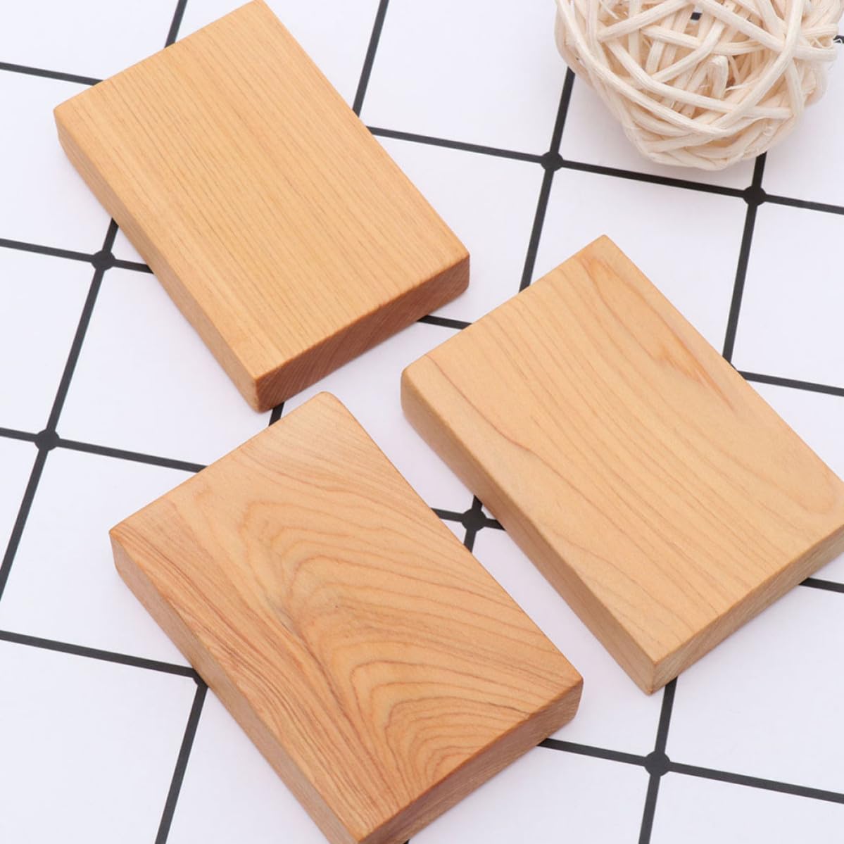 Didiseaon 12 Piezas Bloques de Madera Rectangulares para Tallar,