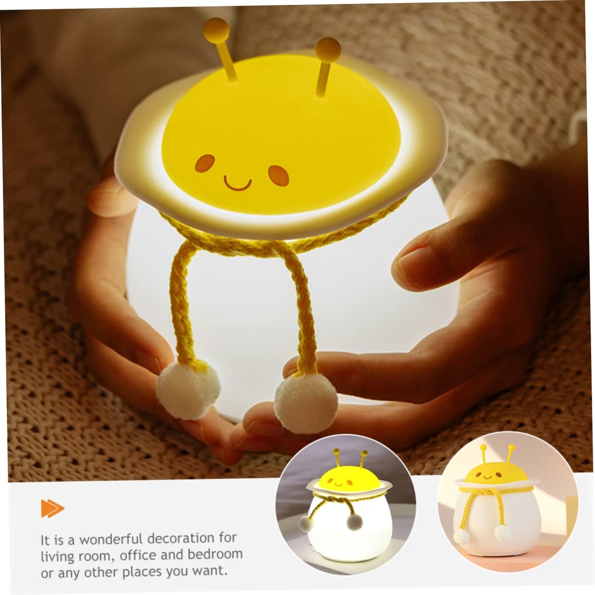 GLEAVI Silicone Rechargeable Night Light Cute Animal Design Bedside Lamp for Kids Dimmable Touch Control Warm Night Light for Nursery and Bedroom