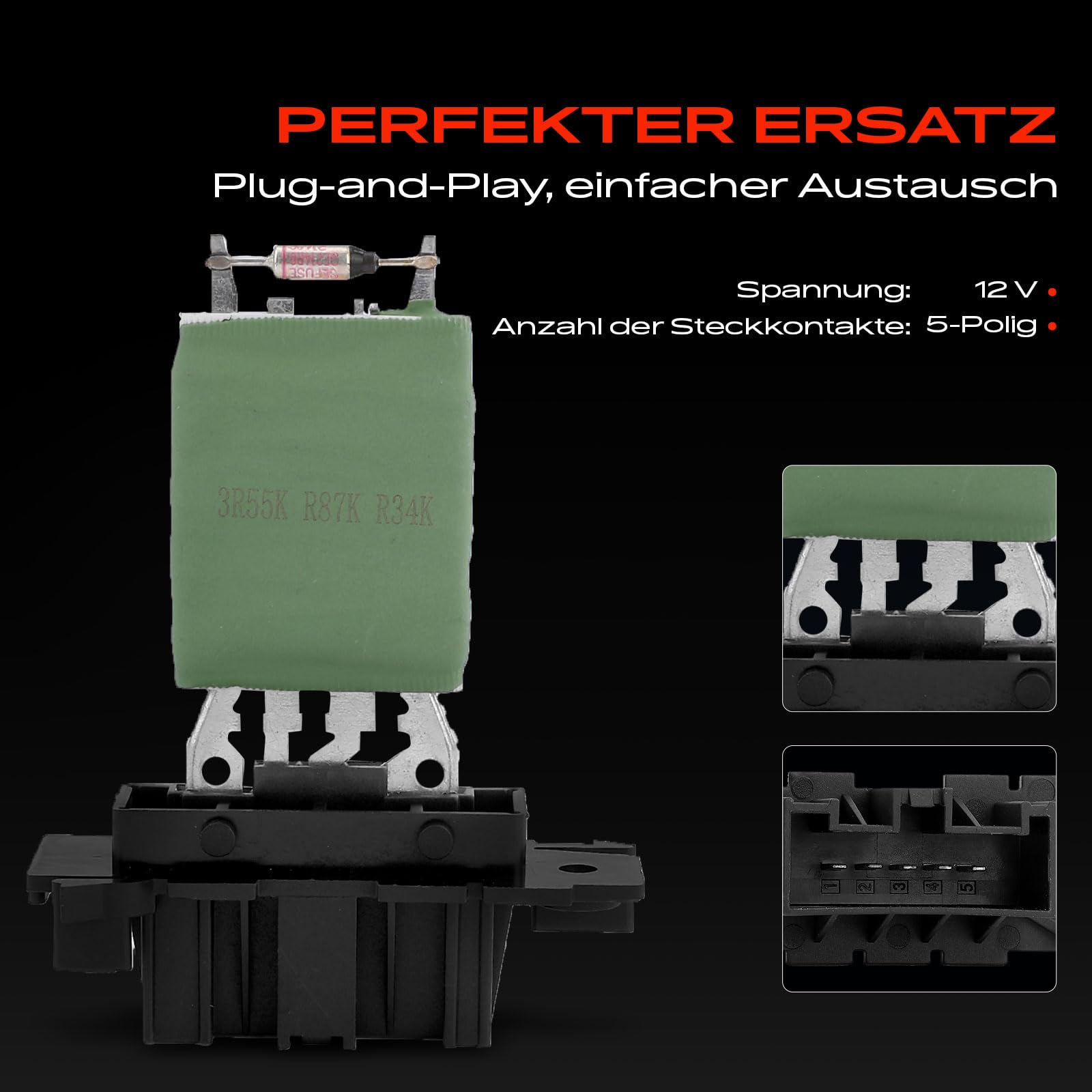 Frankberg Regulator dmuchawy, rezystor, urządzenie sterujące kompatybilne z Corsa D S07 2006-2014 Corsa E X15 2014 - dziś Adam Boxer Mito Jumper Ducato Linea Punto Replace# 13248240