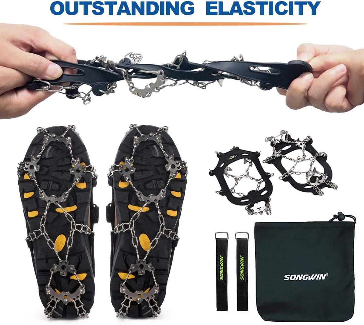 Chaînes neige,Crampons antidérapants à 8 dents pour marcher sur la