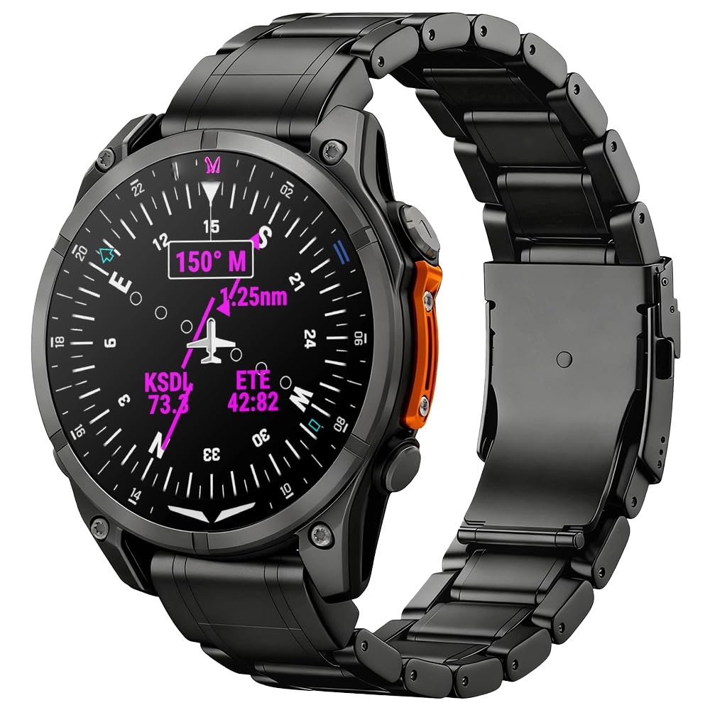 26mm Breites Titan-Schnellverschluss-Armband Kompatibel mit Instinct 3 (50 mm), Fenix 8 51mm, Fenix 6X Pro/7X Pro Plus,22mm Armband ohne Lücke für Garmin Fenix 8 47mm/E 47mm, Fenix 6 Pro/7