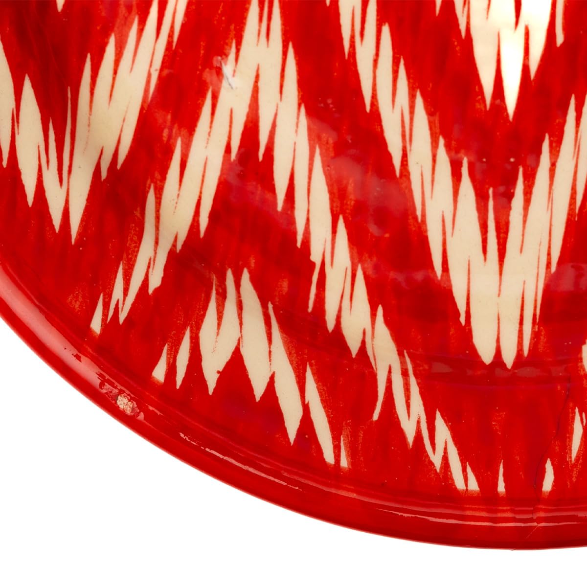 Lagan Rishtan Keramikteller Ø 17,5 cm Atlas Rot Usbekischer Speiseteller mit handbemaltem Design