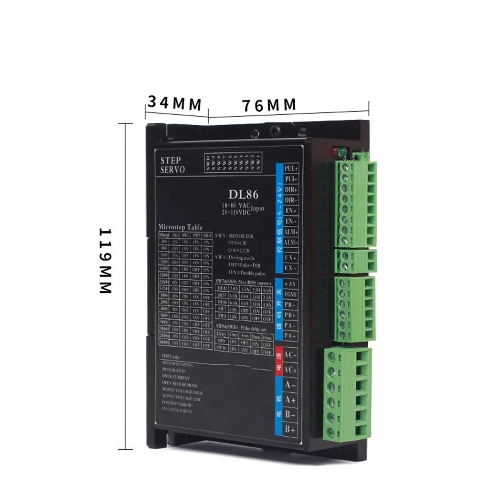 Kit de pilote de moteur pas à pas en boucle fermée Nema 34 1 pièce 8,5 Nm 5,8 A 2 phases 4 fils 86 mm bride moteur pas à pas en boucle fermée hybride Outils