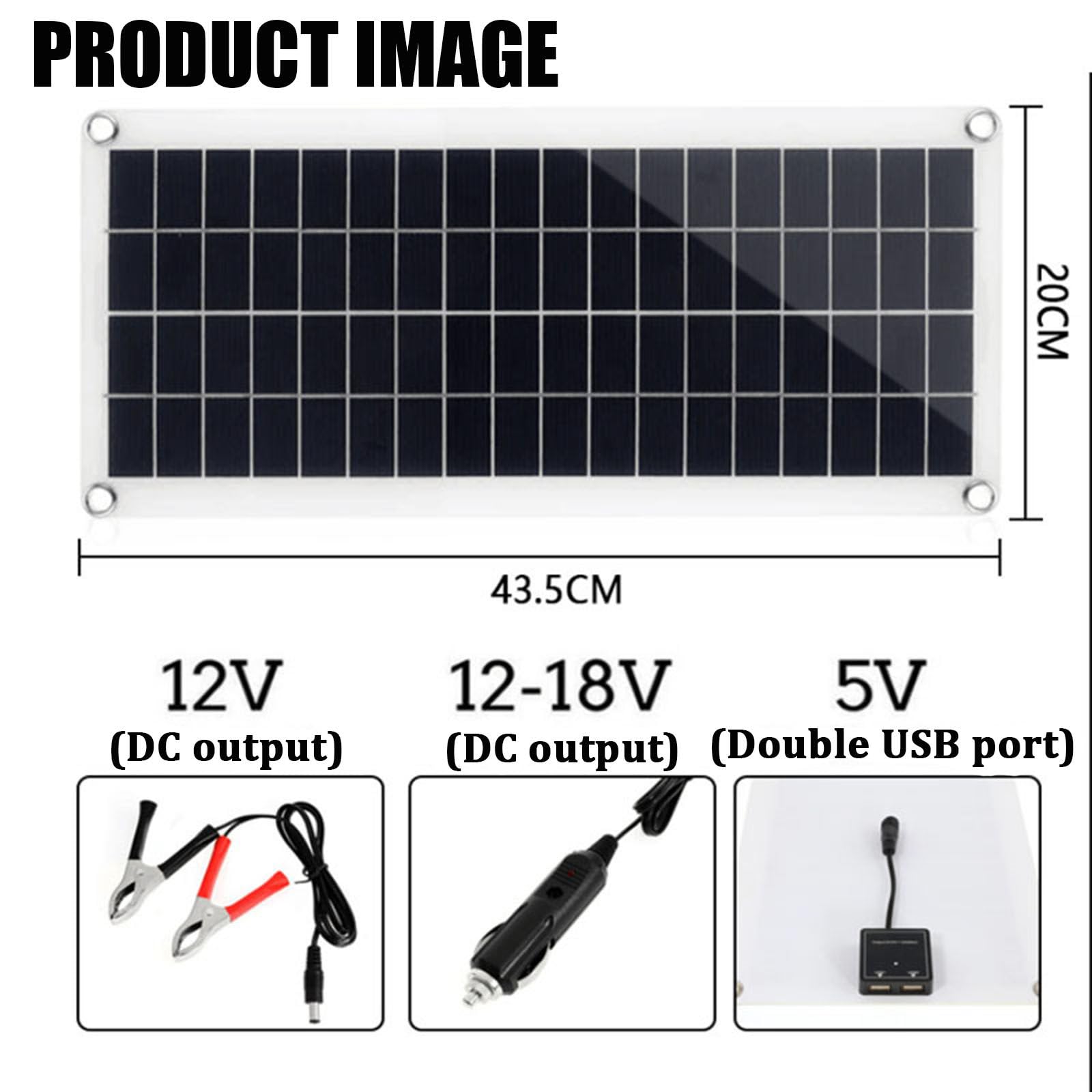 300 W 20/30/40/50/60 V Con Caricabatterie Per Auto, Sis-tema Pannello Solare Dc12-18 V Kit Pannello Solare Fuori Rete Per Capannone Domestico Pannello Solare Bifacciale,60A