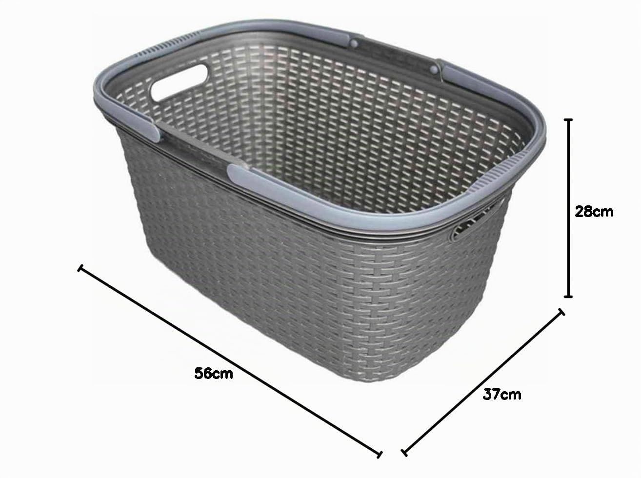 Rival R37600 Wäschekorb Rattan-Design, 32 Liter, 56 x 37 x 28 cm (Farbe zufällig, 5er Pack)